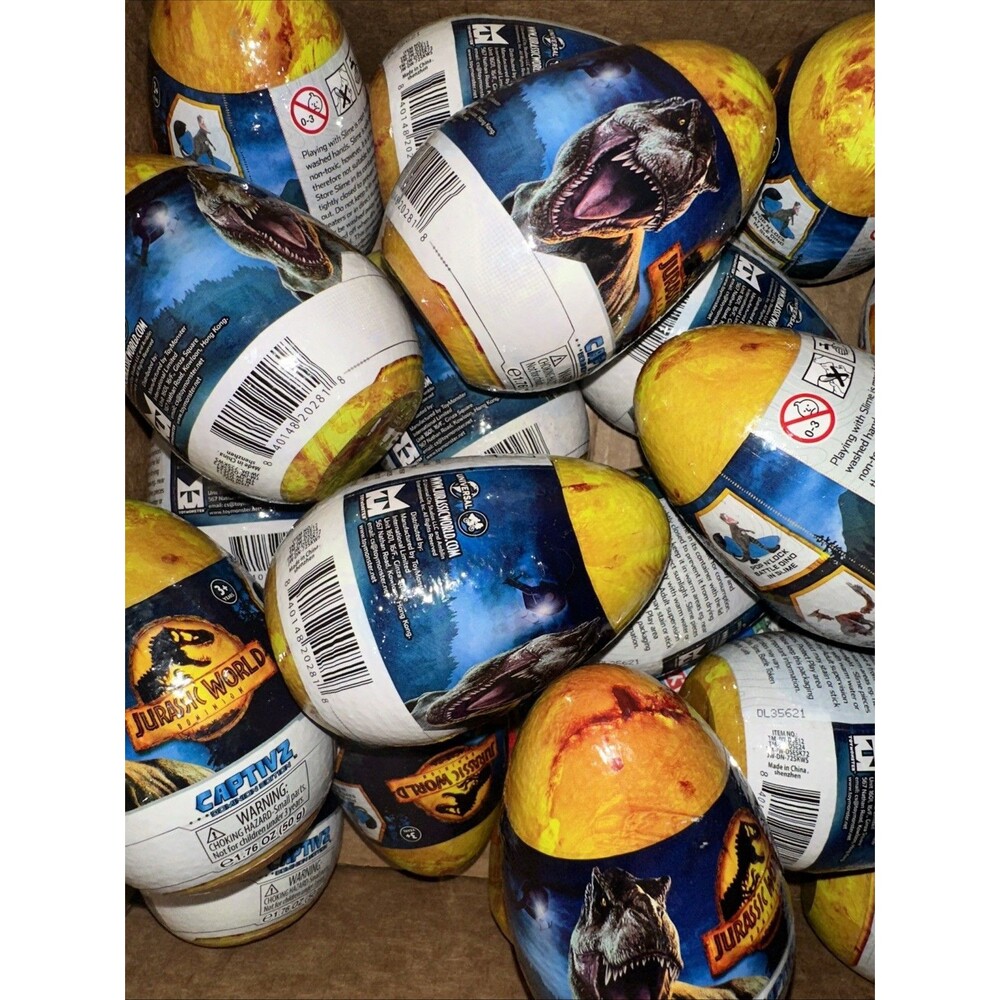 New JURASSIC WORLD Dominion Edition CAPTIVZ Dinosaur Slime Egg Lot of 3